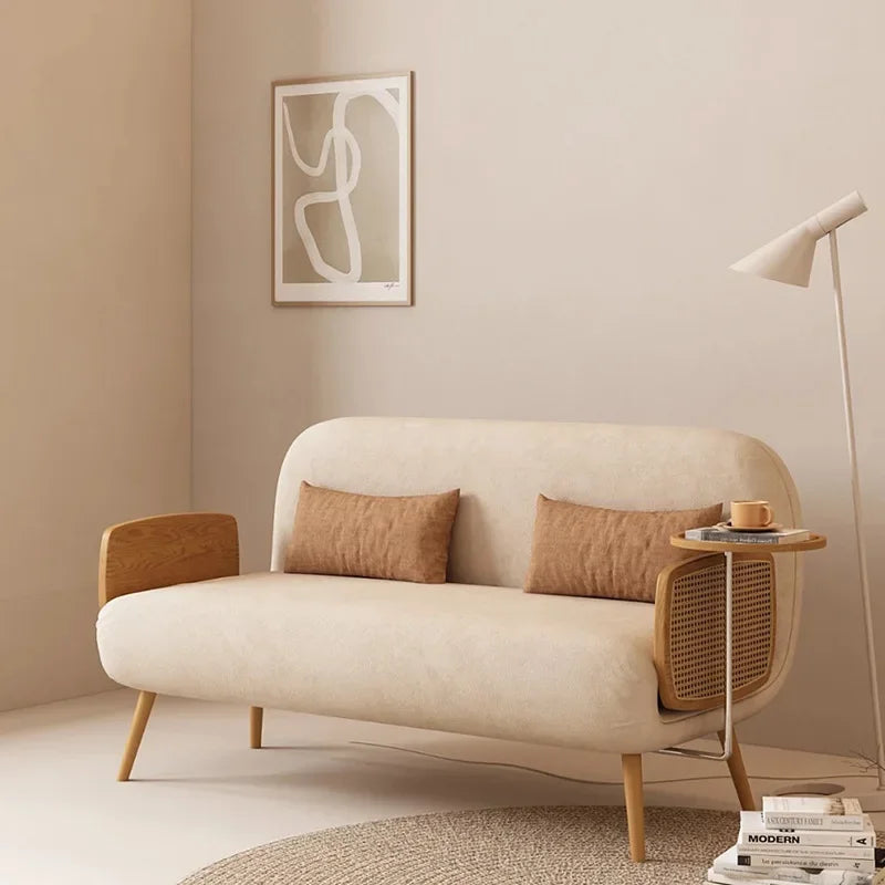 Cream Wind Folding Sofa Bed Single Living Room Small Apartment Dual-purpose Fabric Suspension Sofa Study Folding Bed