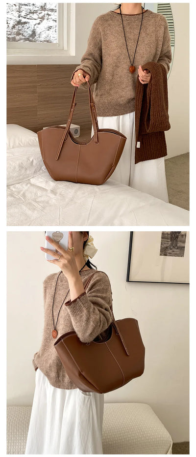 Designer Large Capacity Women Handbag Single Shoulder Portable Shopping Bag Luxury Leather Ladies Commuter Underarm Totes Bag