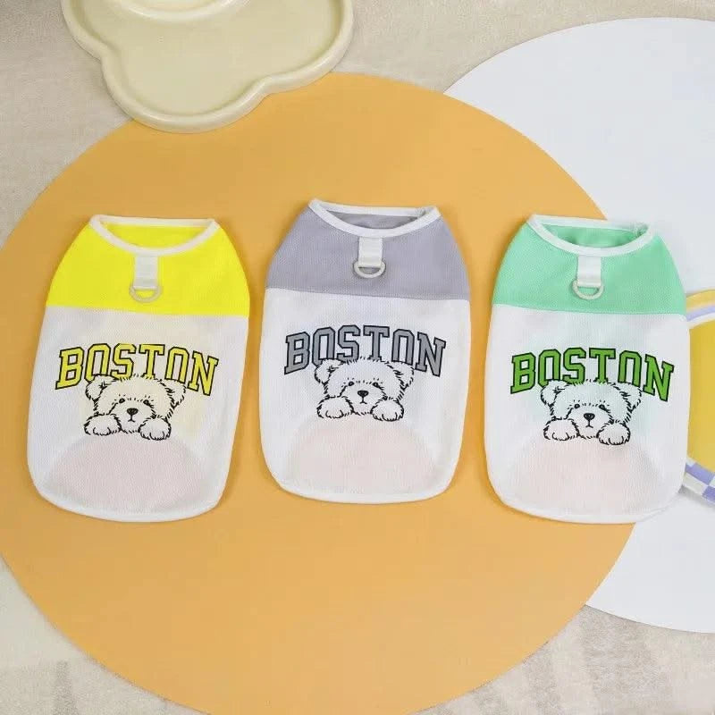 Summer Cool Dog Clothes New Dogs Pet Vest For Puppy Breathable Vest T-shirt Costume Bulldog Dog T-shirt Outdoor Pets Clothing