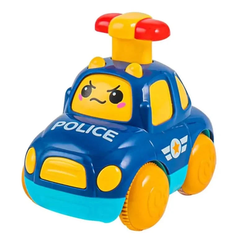 Baby Car Toys for 6 12 Months Friction Car Infant Soft Rubber Inertial Push and Go Vehicles Roll Car Hand Rattle Gift for Kids