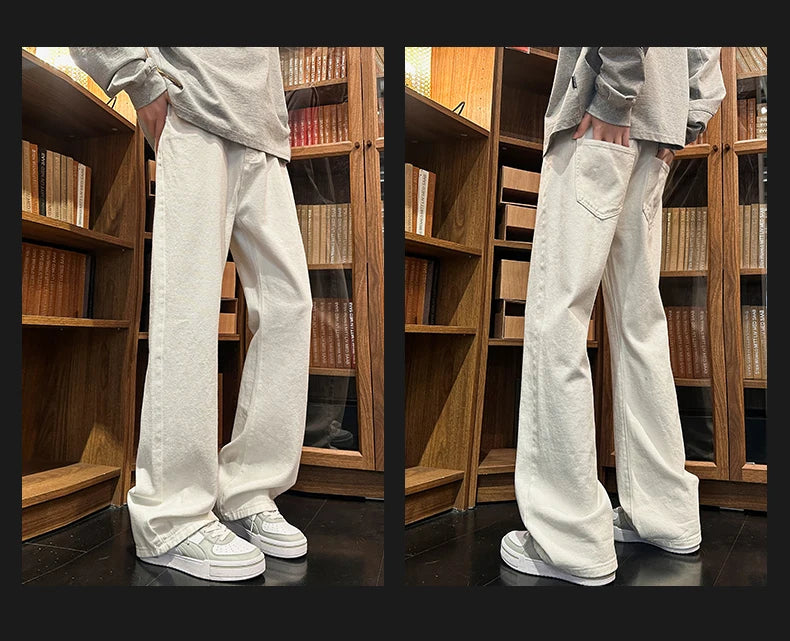 Autumn New Men's Jeans Baggy Straight Wide Leg Male Fashion Vintage Denim Pants Men Youth Popular Brand Streetwear Jean Trousers