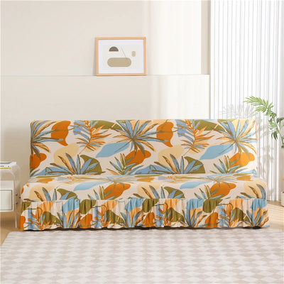 Print Armless Sofa Bed Cover With Skirts Without Armrest Elastic Folding Furniture home Decoration Bench Cover
