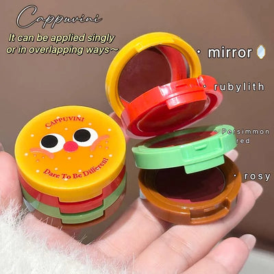 Cappuvini Butter Hamburger Lip Mud Matte Soft Mist Cute Hamburger Whitening Makeup Lipstick Valentine's Day