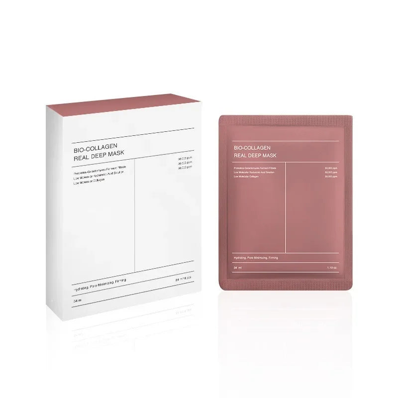 1-10Pcs Bio Collagen Face Mask Shrink Pores Deep Hydrating Overnight Mask Moisturizing Refreshing Brightening Face Skin Care - Elanique