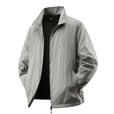 Summer Sunscreen Jacket Men's Casual Quick Dry Breathable UV Coat Outdoor Cycling Camping Fishing Lightweight Skin Windbreaker