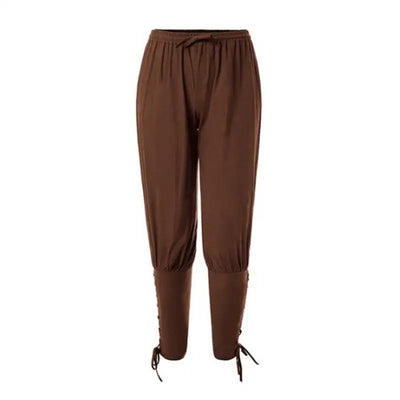 Men's Casual Trousers New Summer Drawstring Trousers Medieval Pirate Trousers Cotton and Linen Streetwear Pants