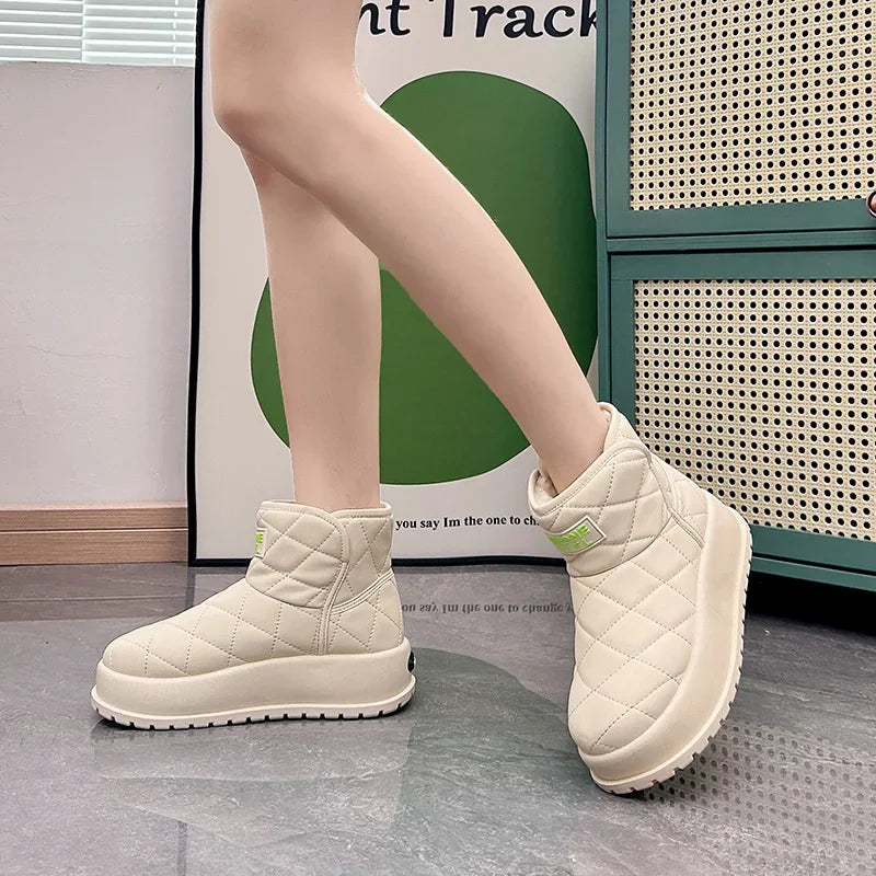 Kalsooni 2024 Winter Velvet Thick Warm Shoes Waterproof Platform Snow Boots for Women