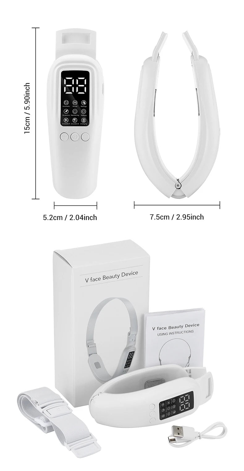 Face Lifting Device Red Light Skin Rejuvenation V Face Massager Double Chin Lift Up with Remote Control Facial Beauty Instrument