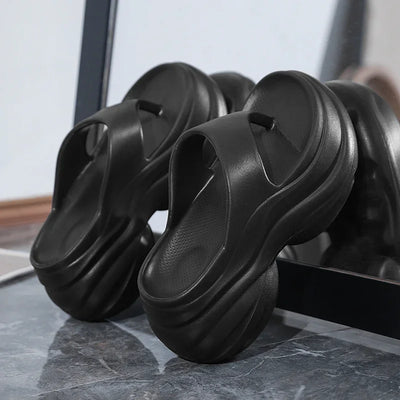 Flip-Flops Women's 2025 Summer New Lightweight Heightening Sandals Casual Slippers Outer Wear Beach Shoes Height Increasing