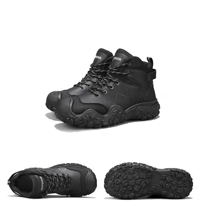 2025 Outdoor Men's Boots Hiking Shoes for Men Outdoor Boots Warm Leather Climbing Mens Shoes Waterproof Non-slip Men Ankle Boots