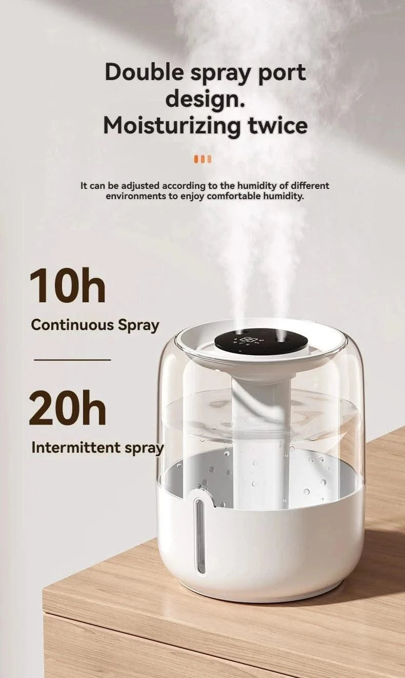 Humidifier 3.8L Large Capacity USB Dual Spray with Night Light Digital Display Aroma Diffuser Home Office Bedroom