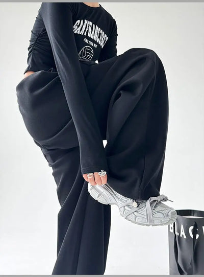 Wide Leg Pants Women's Autumn and Winter New Loose Sports Casual Pants