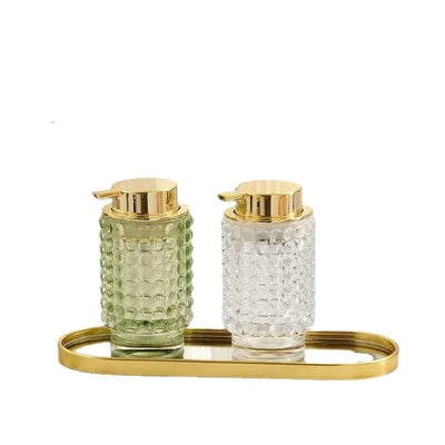 Luxury Glass Emulsion Hand Sanitizer Bottle Press Soap Bottle Shampoo Shower Gel Bottled Home Bathroom Decoration Accessories