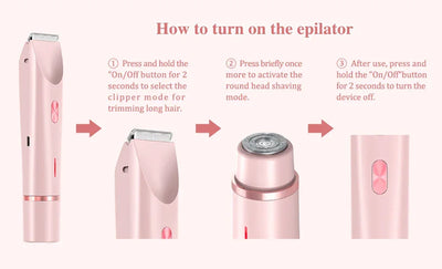 Electric Razor for Women Painless Women Mustache Electric Shaver for Leg Bikini Body Hair Trimmer Facial Epilator Hair Remover