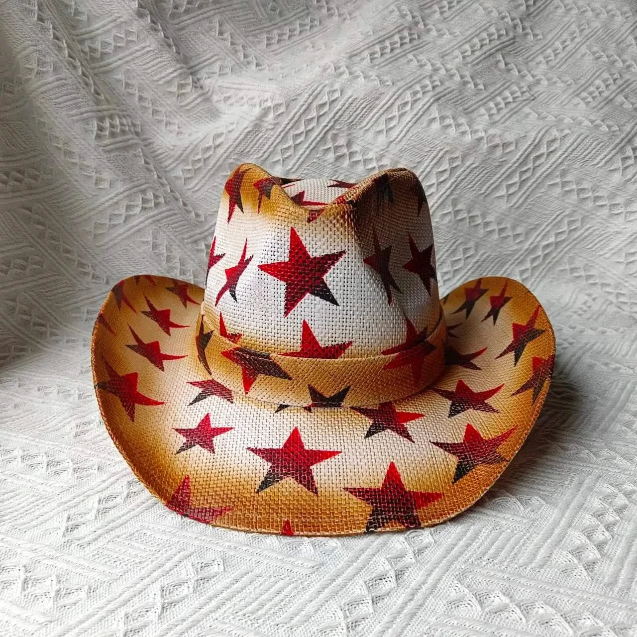 New Lake Blue Western Cowboy Straw Hat 2024 Spring and Summer New Outdoor Sun Hat Men's and Women's Cowboy Hat gorras