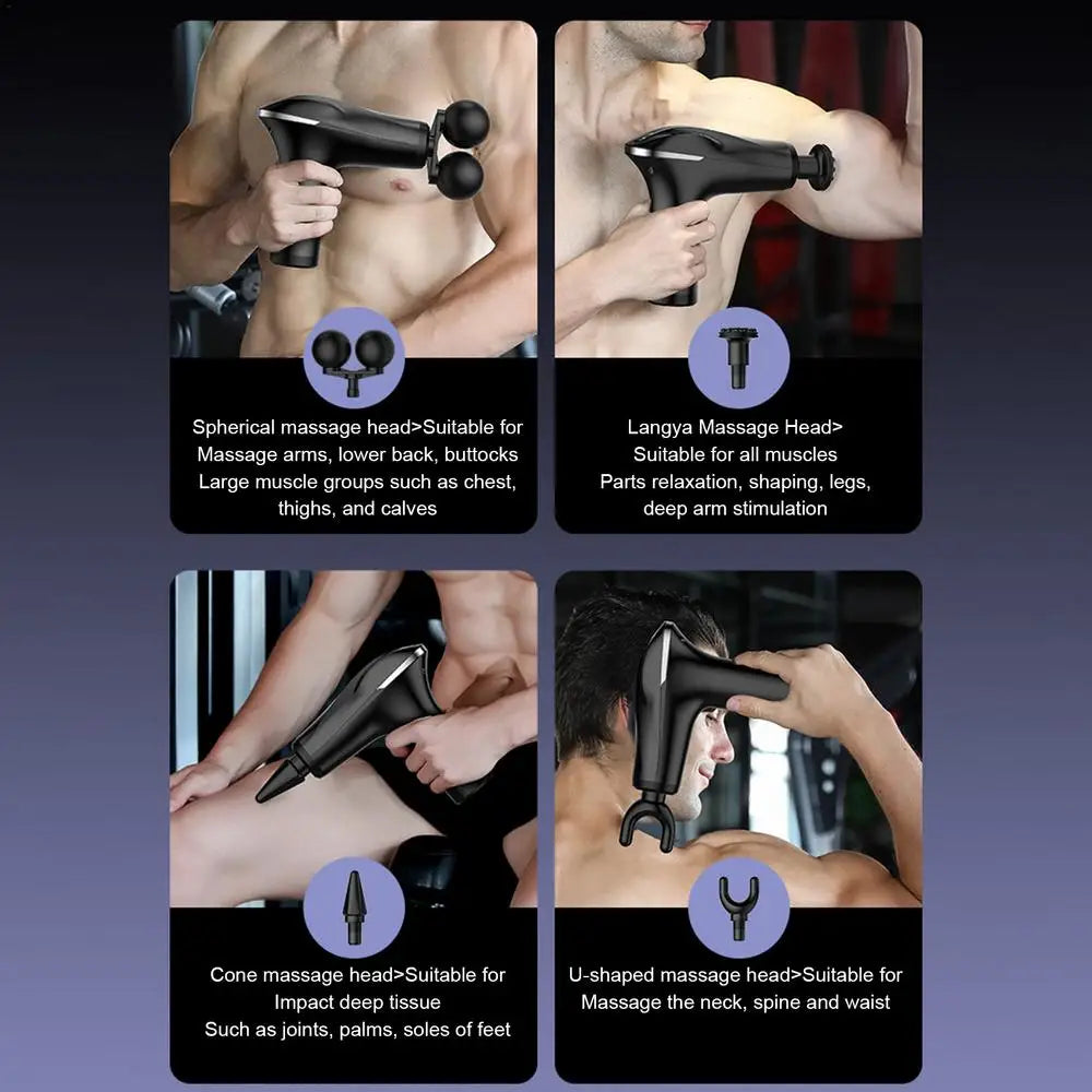 Massager Cordless Double-Headed Electric Smart Vibration Portable Muscle Massager Handheld Back Massager Electric Smart Portable