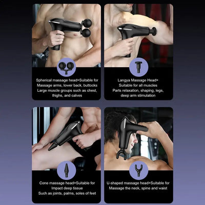Massager Cordless Double-Headed Electric Smart Vibration Portable Muscle Massager Handheld Back Massager Electric Smart Portable