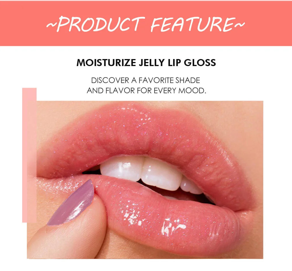 Candy Shades Moisturizing Lip Gloss Lip Oil Makeup Shinny Nutritious Liquid Lip Glosses Cherry Jelly Oil Clear Lipgloss