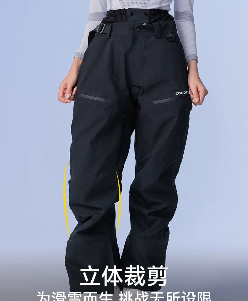 COPOZZ Winter Ski Pants Unisex Women Outdoor High Quality Windproof Waterproof Warm Snow Trousers Winter Ski Snowboarding Pants