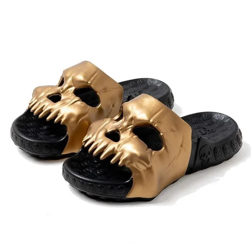 Platform Skull Slippers Demon Home Cloud Summer Beach Sandal Slides Y2k Flip Flops Men Male Soft House Shoes Flat Clapper Women