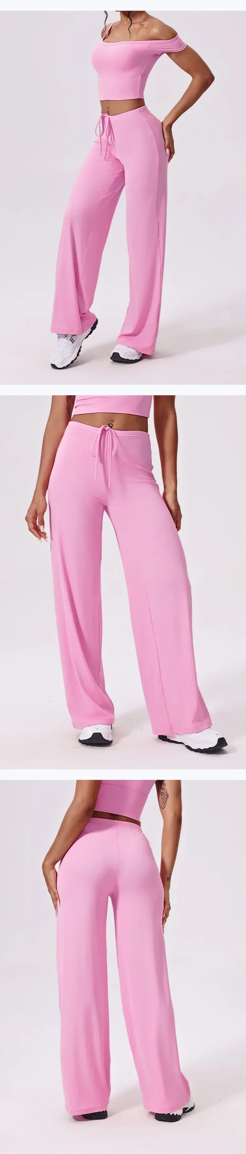 Yoga Pants Sports Fitness Thin Breathable Wide-leg Loose Sports Flared Trousers Outdoor Running Straight-leg Trousers for Women