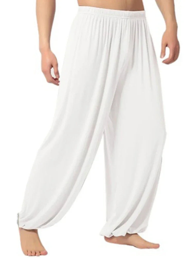 Yoga Pants Men\'s Casual Solid Color Baggy Trousers Belly Dance  Harem  Slacks sweatpants Trendy Loose  Clothing