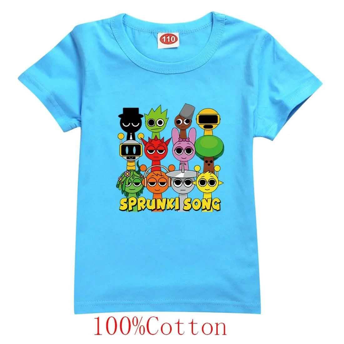 Camisas Sprunki Incredibox Figuras Kids Game Sprunky Tshirt Boys Short Sleeve Tops Girls Cartoon Clothes Children Summer Clothes