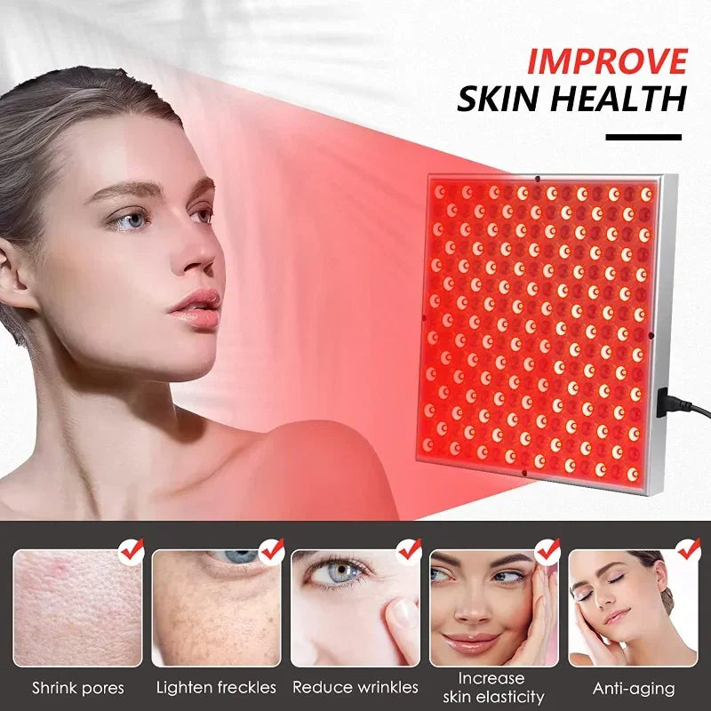 NEW 225 LED Red Light Therapy Panel Lamp 660nm 850nm Red Light for Body Pain Relief Blood Circulation Skin Beauty Massaging Lamp