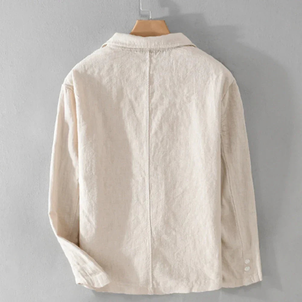 men's Blazers Linen and Cotton Casual men clothing fashion 2024 Spring Autumn Solid Tops for Young men loose Suit Coat
