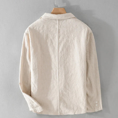 men's Blazers Linen and Cotton Casual men clothing fashion 2024 Spring Autumn Solid Tops for Young men loose Suit Coat