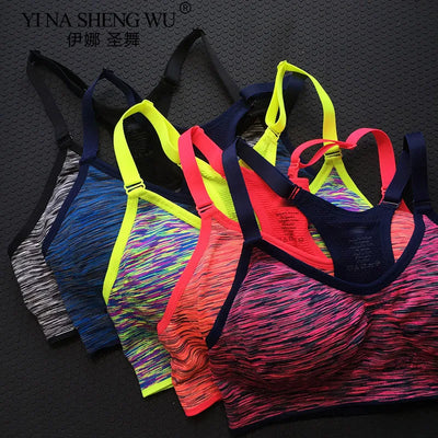 Women Sports Yoga Bra Breathable Quick Dry Top Shockproof Cross Back Push Up Fitness Active Bra Gym Running Bra Sportwear