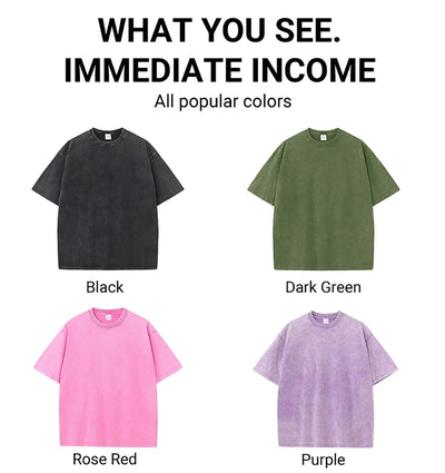 Women'S Cotton Washed T-Shirts Trend Distressed Loose Tees Love Your Self Letter Printing Short Sleeve Summer Female Clothes