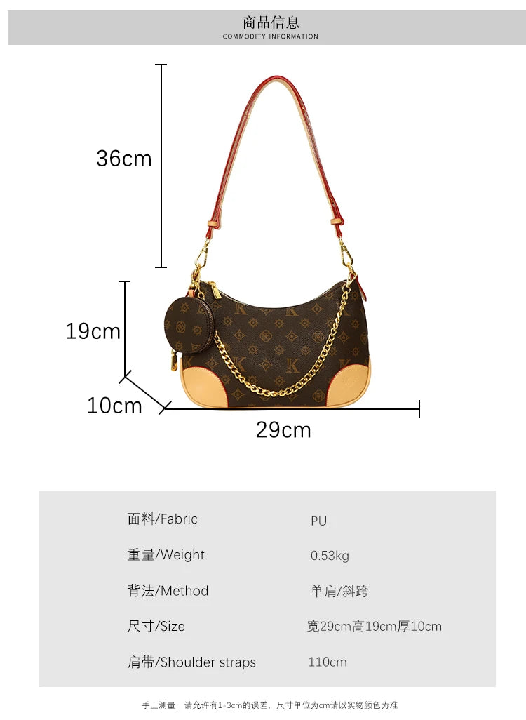 Famous Designer Elegant Handbags Leather For Women, Ladies Crossbody Shoulder Bag Classic Popular And Lightweight For Shopping