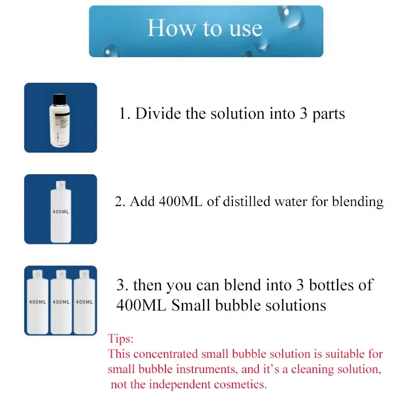 Facial Serum Clean Solution 50ml 3 Bottle/Set Solution For  Dermabrasion Skin Care Machine Care Salon Moisture Cleaner Machine