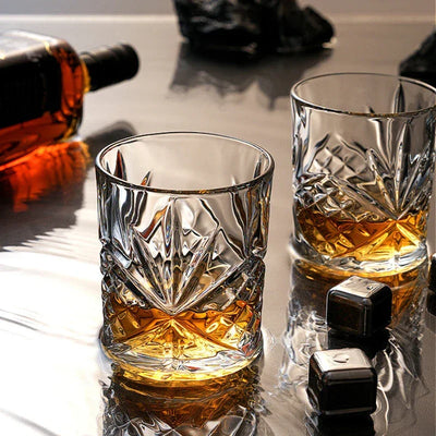 Drinkware 330ml/350ml Carved Wine Glass Foreign Wine Glass Exquisite Juice Beverage Mugs Water Bottle Classical Whiskey Glass