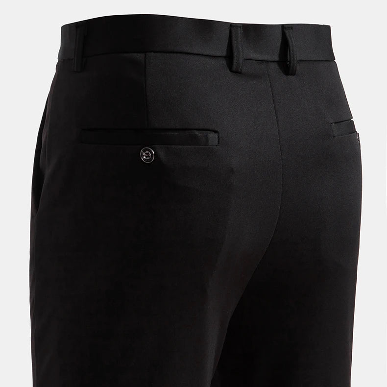 Men's Stretch Trousers Casual Smart Suit Pants Formal Straight Sport Clothing Japanese New Black Navy Elastic Office Work Pants