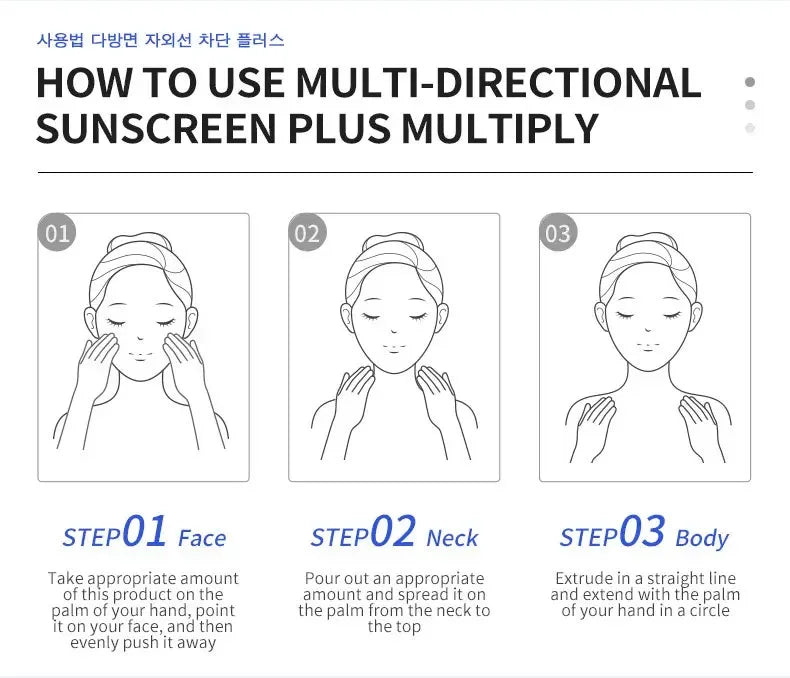 SPF 50+ Sunscreen Long Lasting & Waterproof Sun Protection Cream Moisturizing Non Sticky ultraviolet-proof For Face & Body