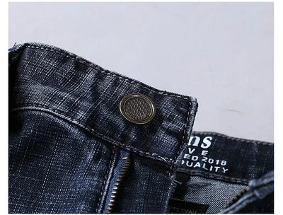 New Business Men's Jeans Casual Straight Stretch Fashion Classic Blue Black Work Denim Trousers Male Brand Clothing Mens Jeans