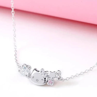 Sanrios Luxury Necklaces Anime Hellokitty Cinnamoroll Clavicle Chain Necklace for Women Jewelry Wedding Party Birthday Girl Gift