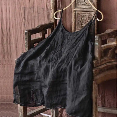 Asymmetric Cotton Linen Loose Underwear Outerwear Women's Vest Brand Name Casual Summer Faion Comfortable Breathable