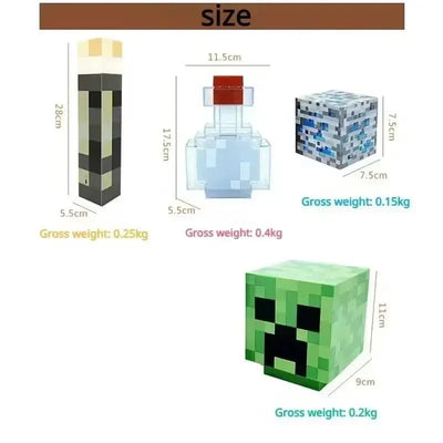 Kids Xmas Gift Table Lamp Living Room Bedroom Decor Brownstone Torch LED Lamp Potion Bottle Light USB Rechargeable Night Light