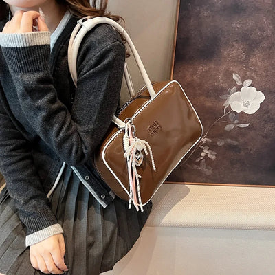 Designer Bowling Tote Women's Oversized Shoulder Bag, High-Capacity Office Handbag, Fashionable Minimalist Crossbody Purse