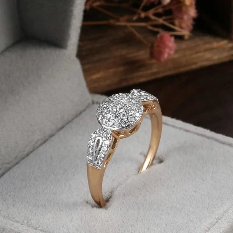 Elegant Original 18k Rose Gold Wedding Ring for Women Jewellery Austrian Crystals Gift
