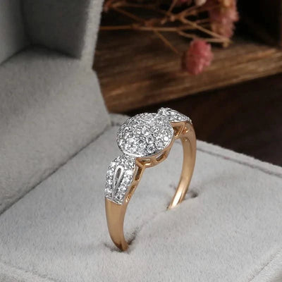 Elegant Original 18k Rose Gold Wedding Ring for Women Jewellery Austrian Crystals Gift