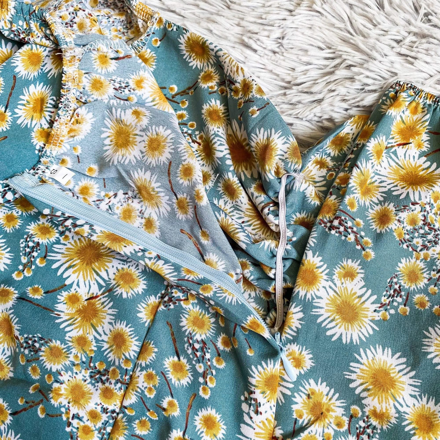 Women Mini Printed Floral Chiffon Shirring Pleated Short Puffy Sleeve Casual Dresses Summer Fashion