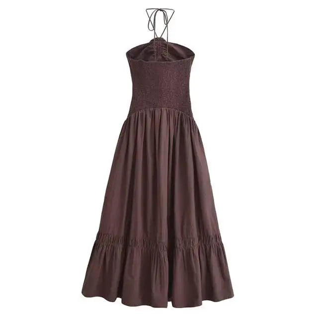 Dresses Summer Women's Chic Tube Top Hanging Neck Holiday Dress Women's Street Fashion Party Long DressFashionable temperament h