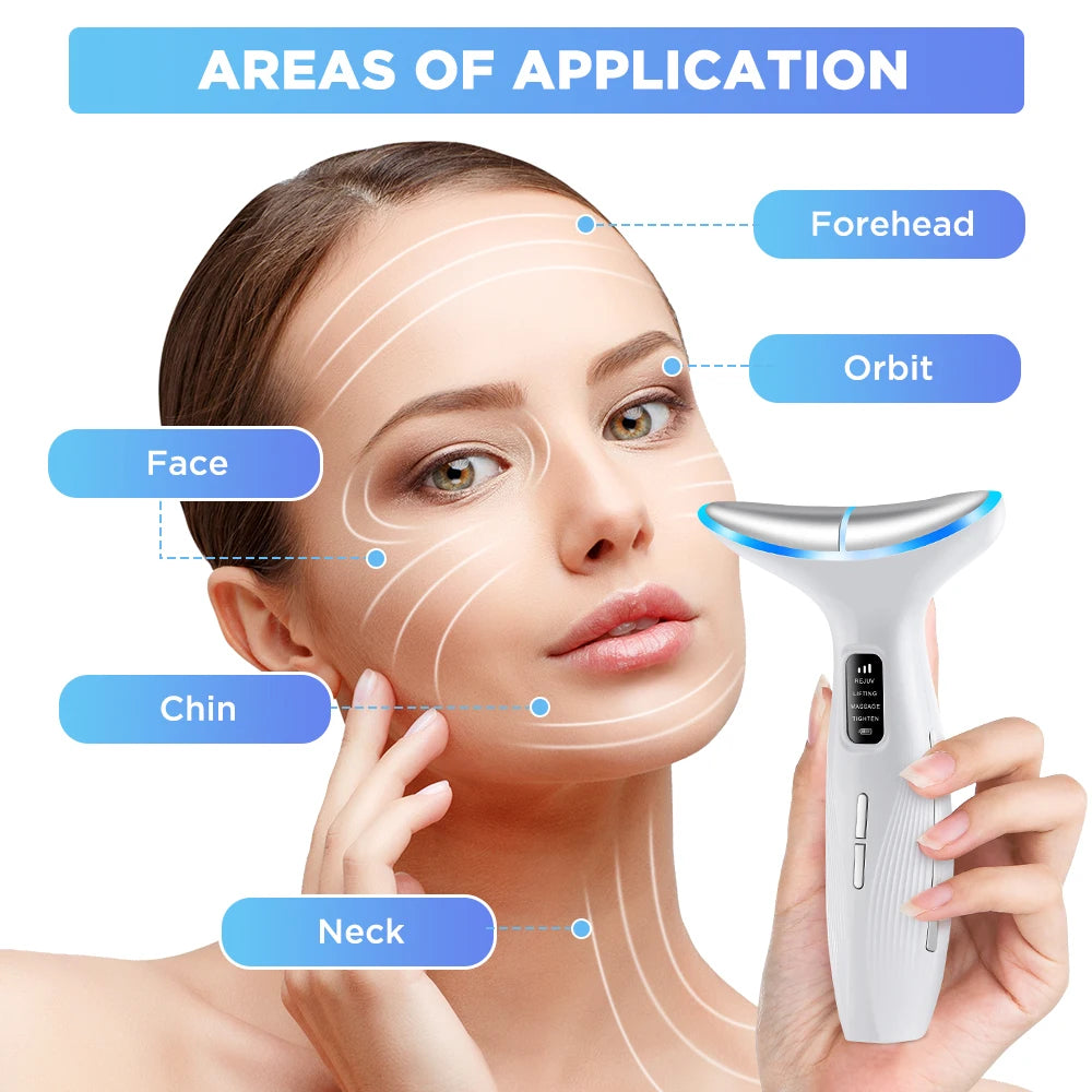 Neck Face Lifting Massager Hot Cold Neck Beauty Device Anti Wrinkle Skin Tightening Massager Remove Double Chin Facial Massager