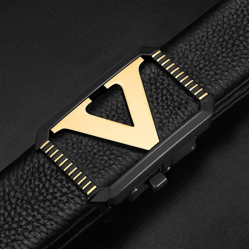 Men's Designer High quality Genuine Leather Belts Letter 'V' | Classic Exquisite Waist Strap