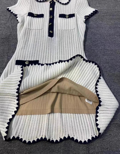 White Knitted Dress Women 2024 Summer New Style Elegant mini Dresses 5240114
