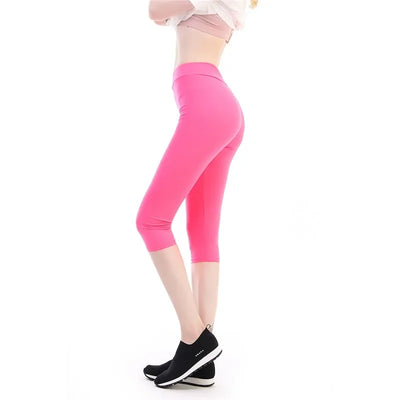 Women's Leggings High Waisted Capri Leggings No Pockets For Women Yoga Pants Workout Capri Pants